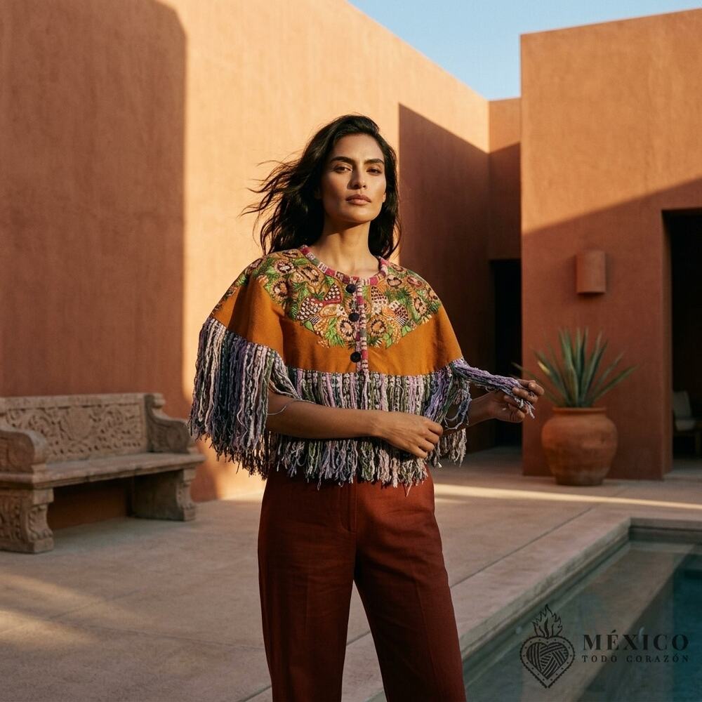 Cape huipil only One of a kind SEE measurements will fit xsmall to L 1xl 2xl